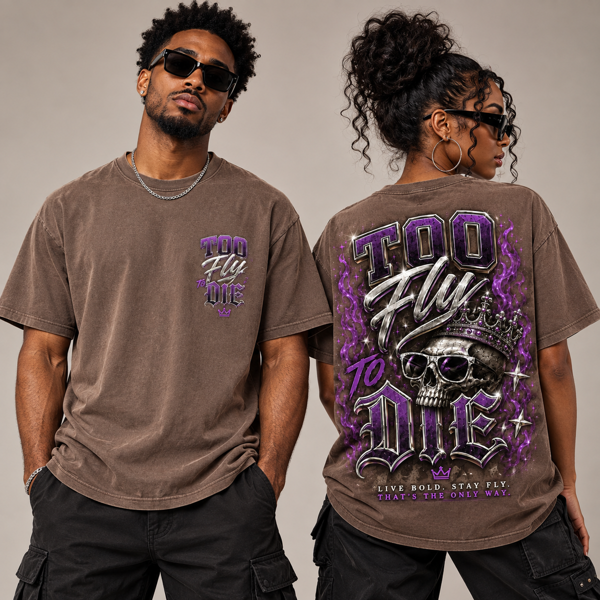 Too Fly to Die Heavyweight Washed Tee
