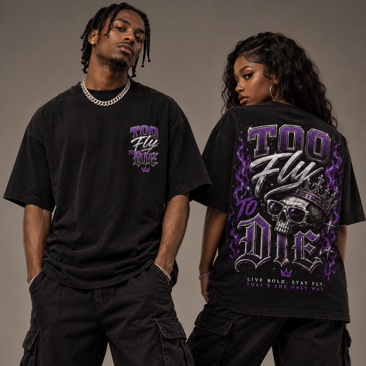 Too Fly to Die Heavyweight Washed Tee