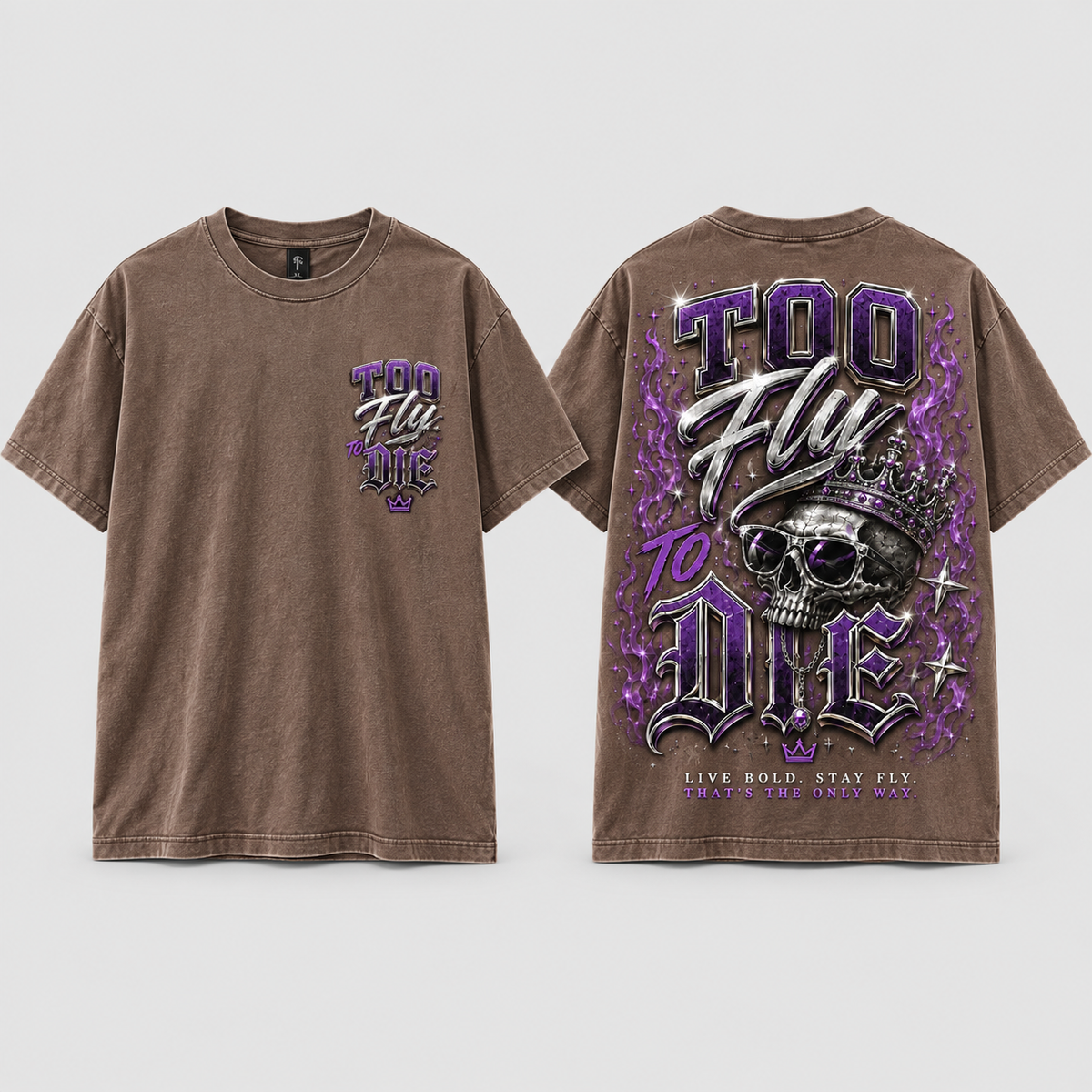 Too Fly to Die Heavyweight Washed Tee