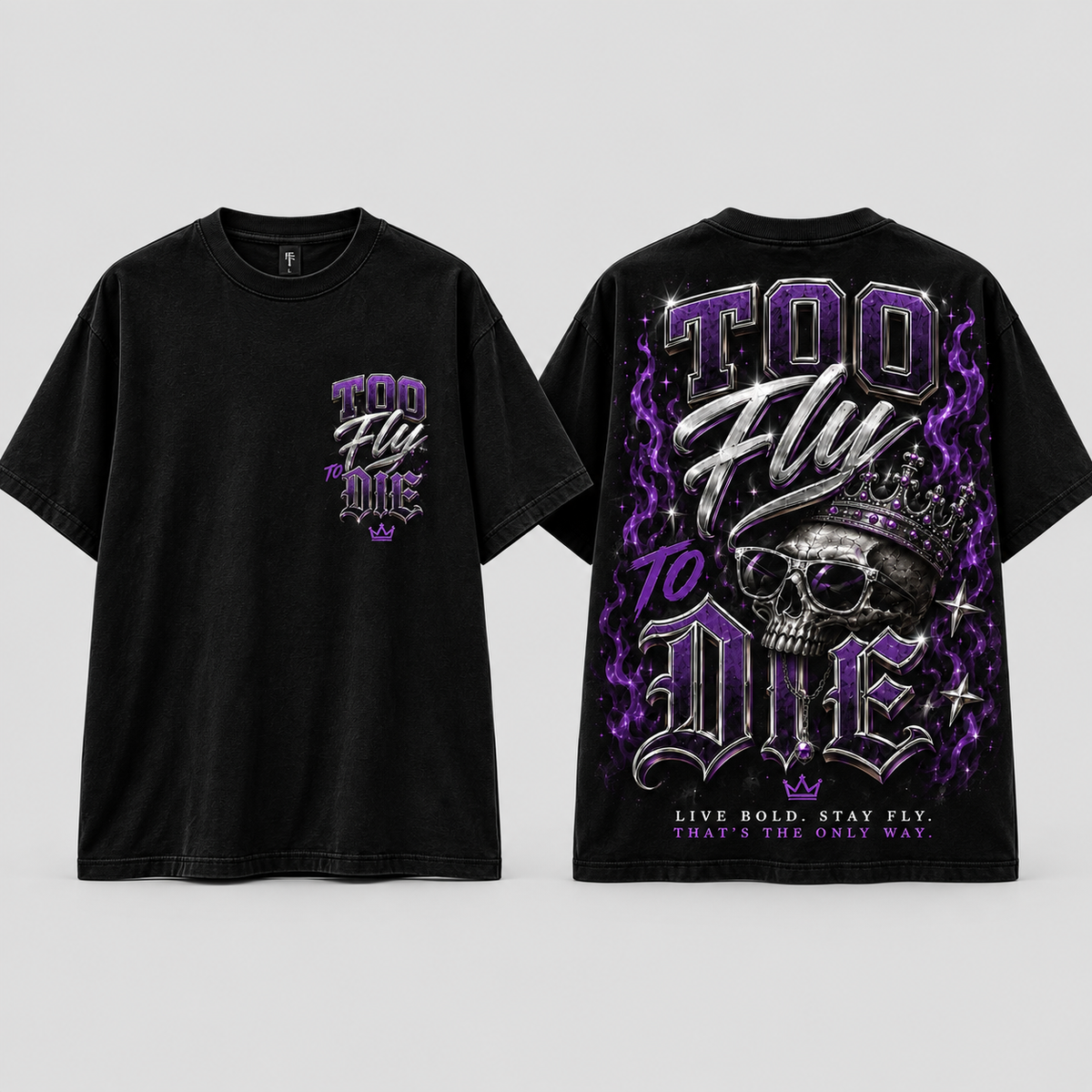 Too Fly to Die Heavyweight Washed Tee